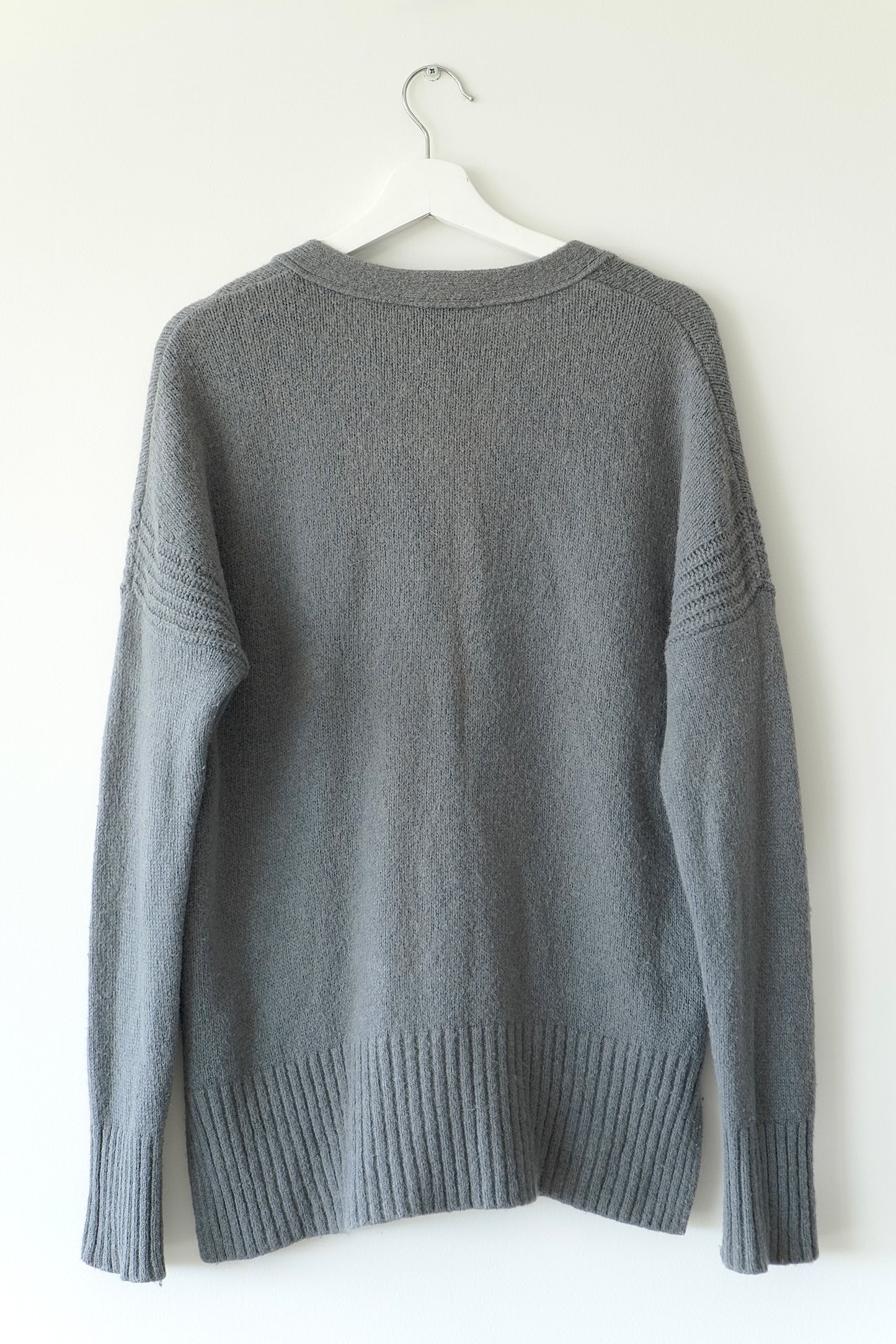 Witchery Grey Alpaca & Wool Blend Longline Cardigan (M)
