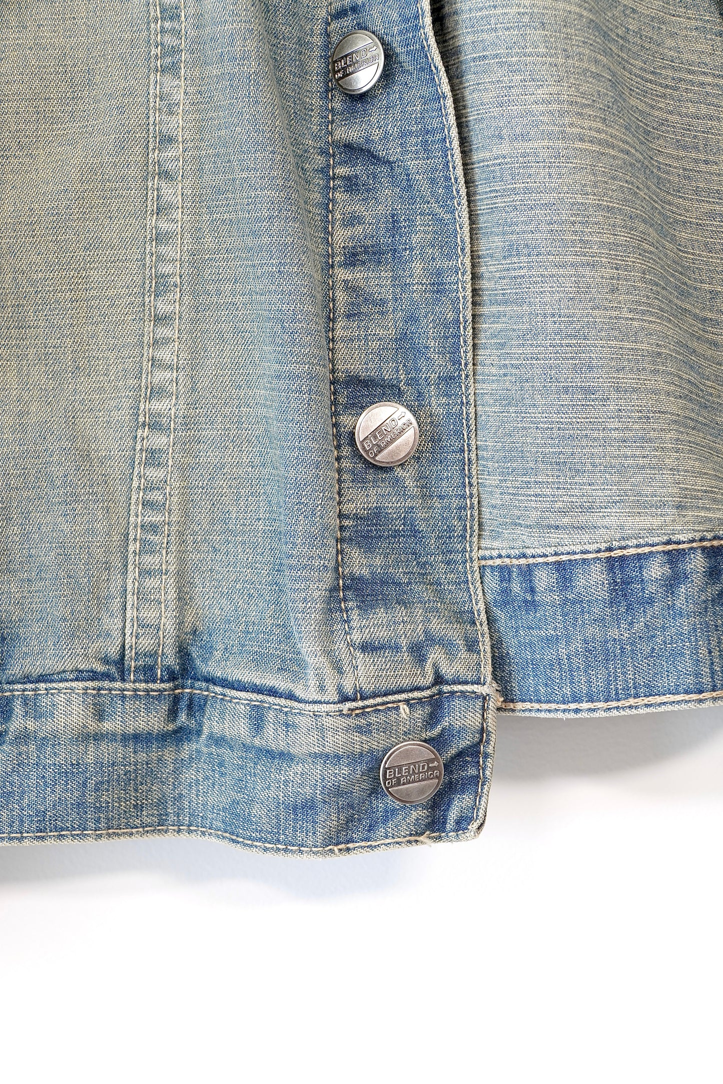 Blend Of America Washed Blue Collared Denim Jacket (M)