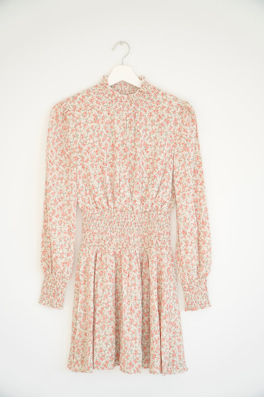 Ruby Sees Floral Smocked High neck mini dress (6 Au)