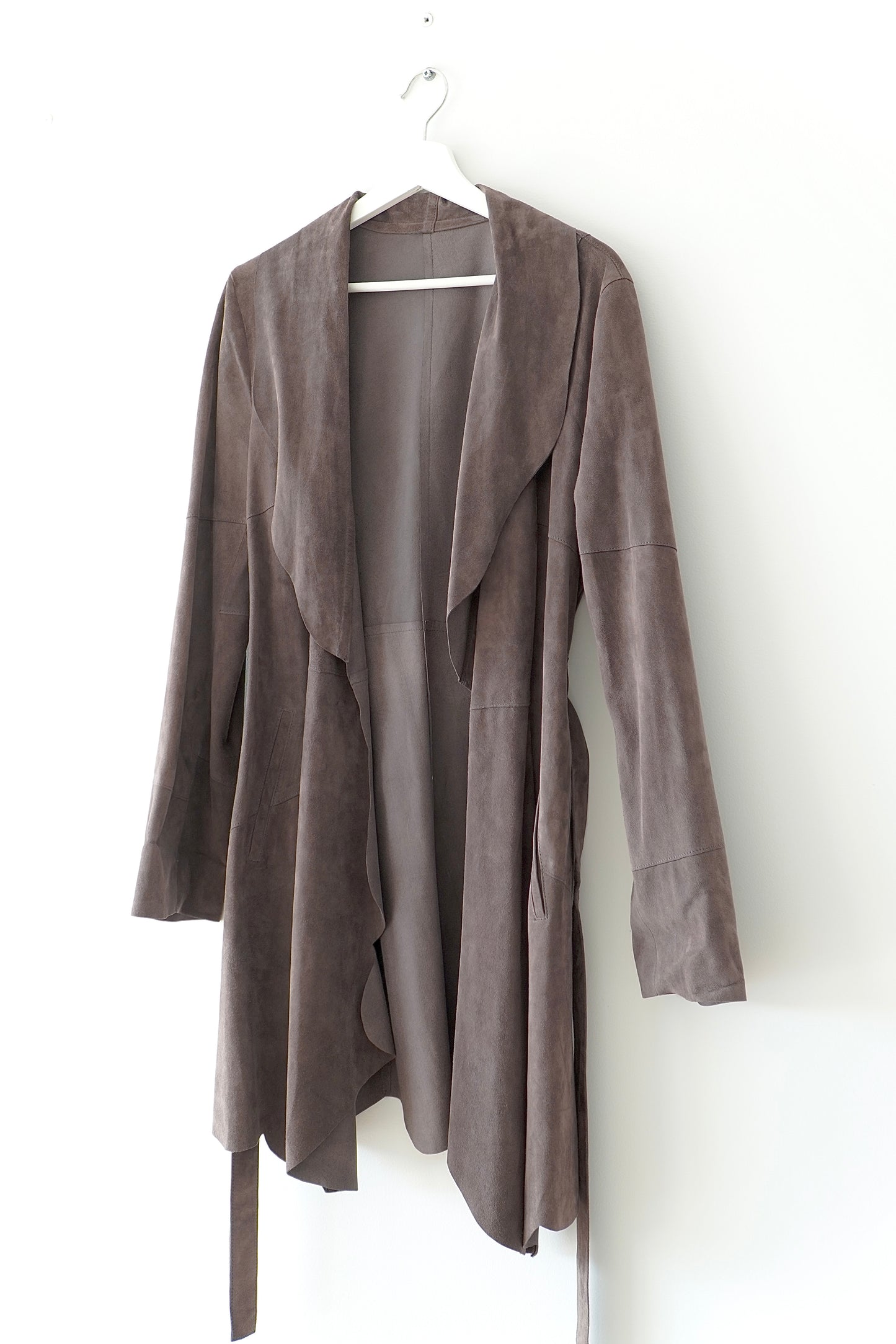 Just Cavalli Dark Brown Soft leather Waterfall Jacket (46)