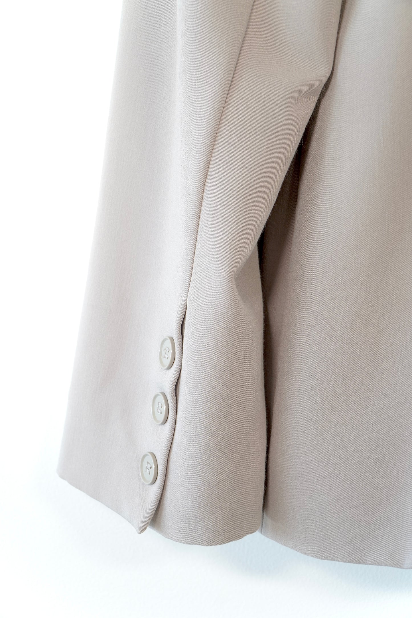 LIZ JORDAN Taupe Exposed Stitch Suit Blazer (16 Au)