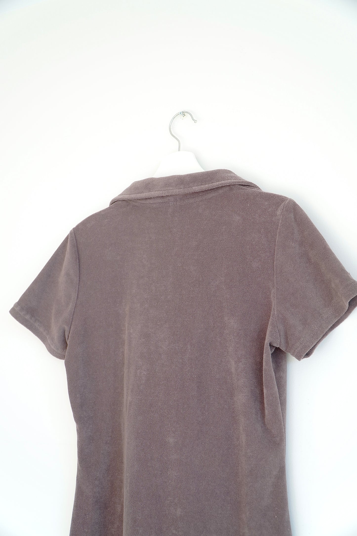 Cotton On Body Brown Terry Towelling Collared Mini Dress (M)