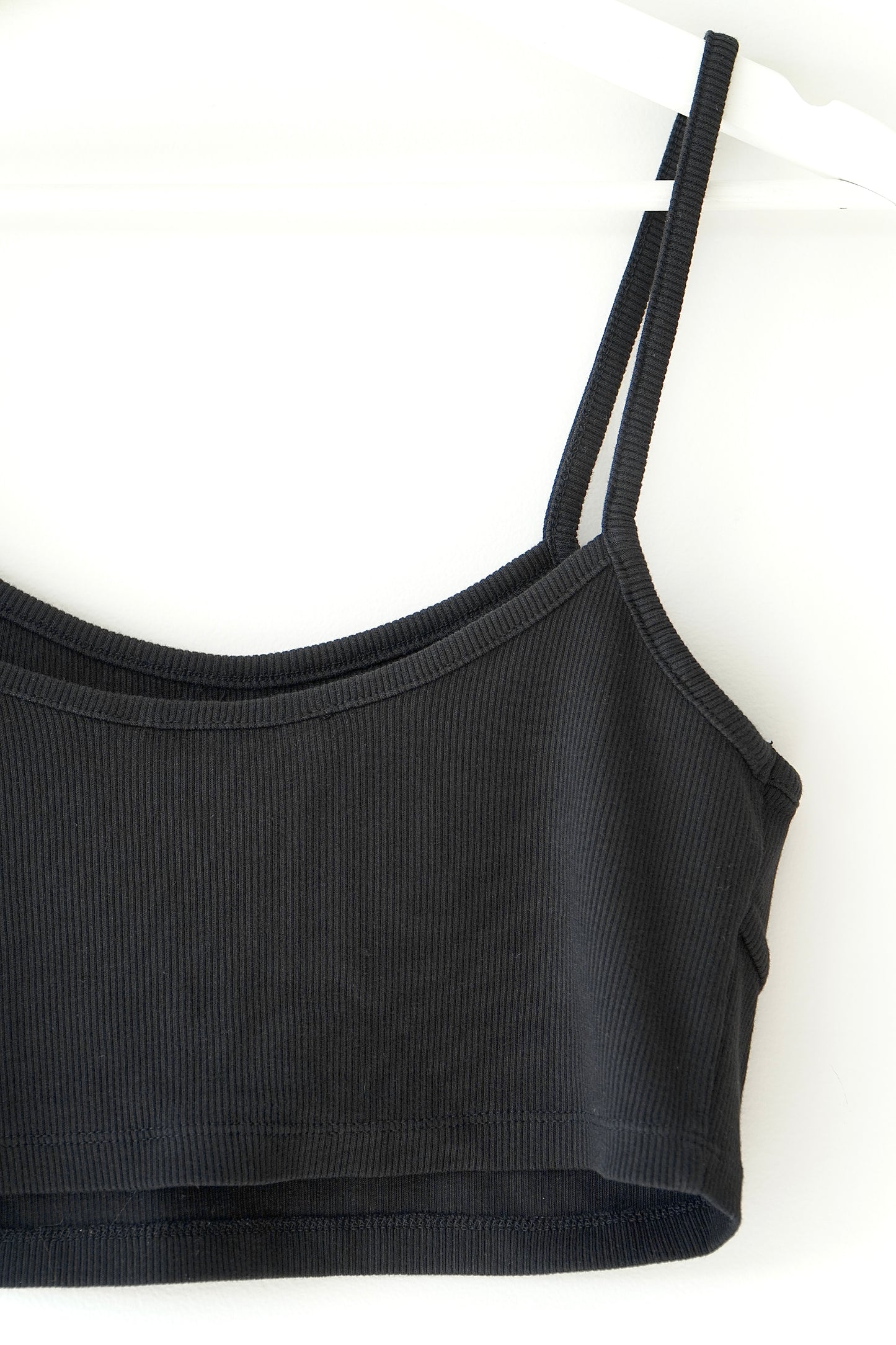 Calvin Klein Jeans Black Rib Bralette Top w/ Logo Badge (S)