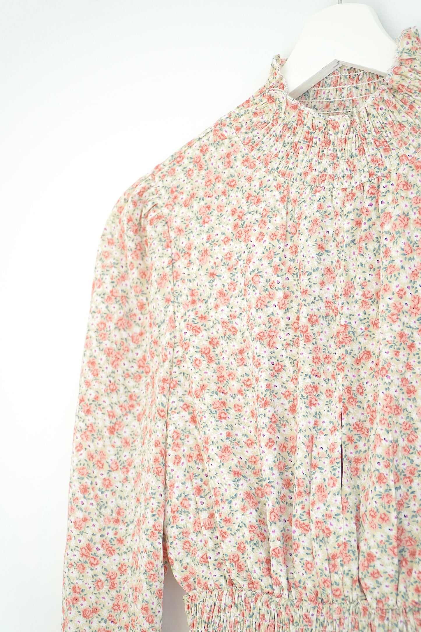 Ruby Sees Floral Smocked High neck mini dress (6 Au)
