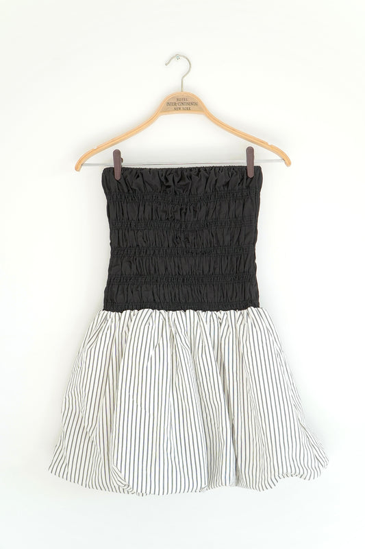 DISSH Stripe Silk Blend Bubble Skirt Dress (8 Au)