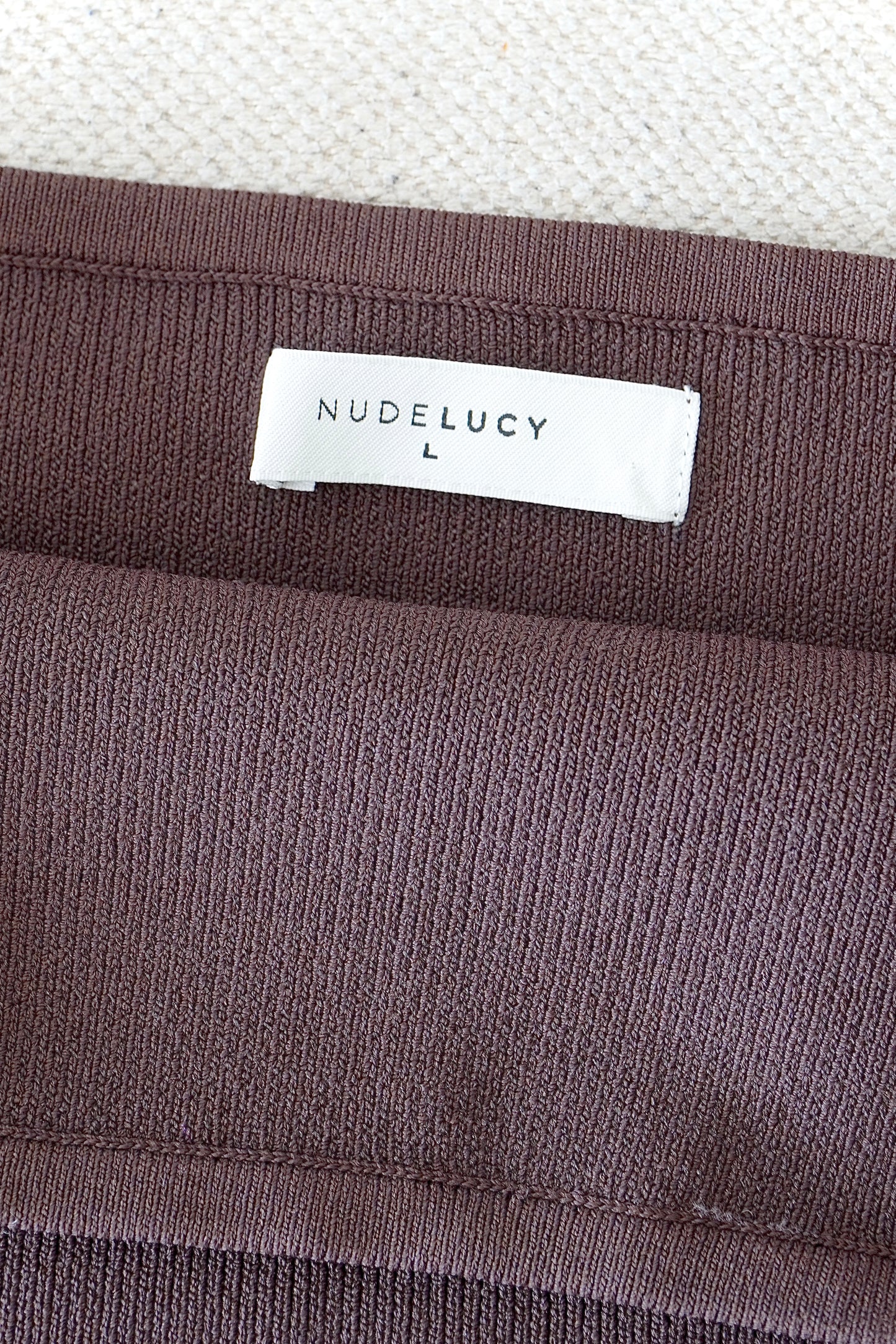 Nude Lucy Brown 'Manu' Knit Bandeau Top (L)