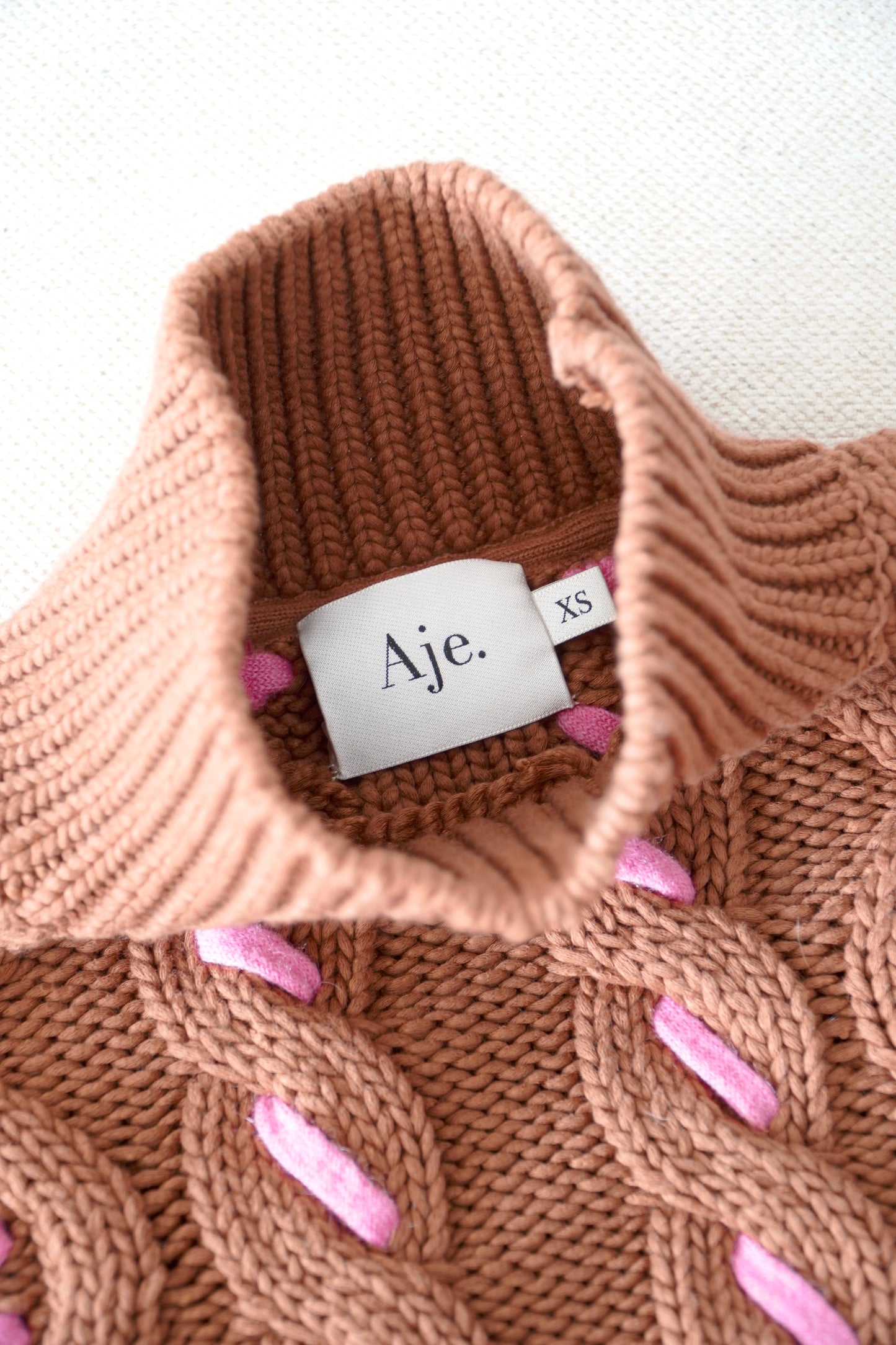 Aje Brown ‘Zalie’ Turtle Neck Knit Jumper (XS)