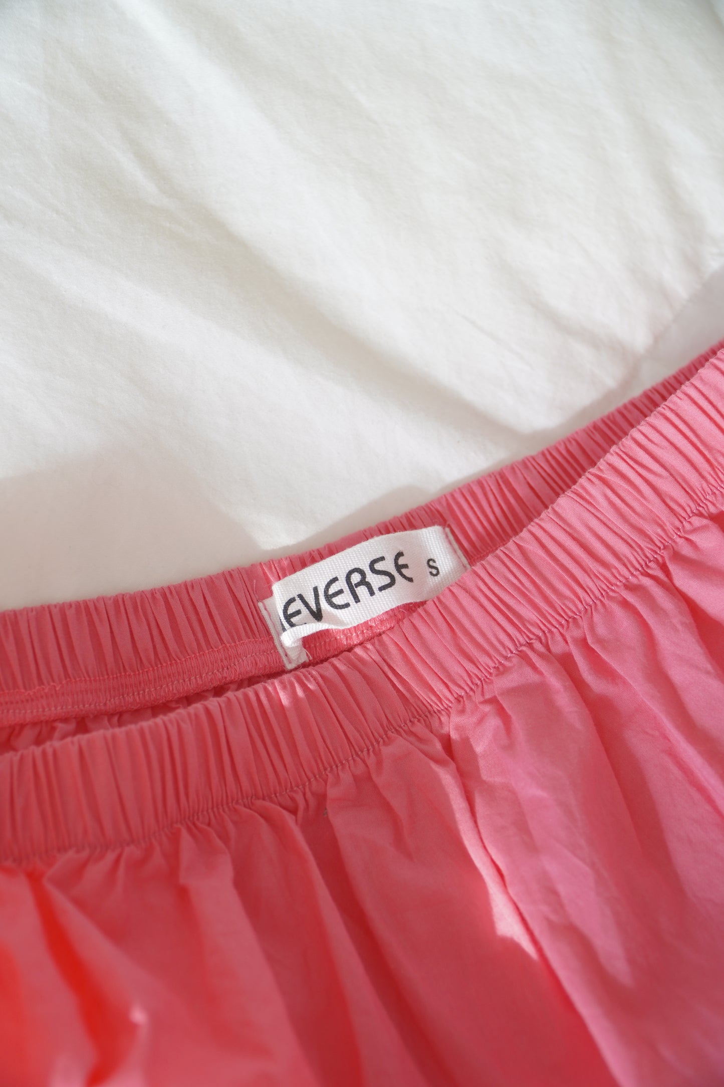 Reverse Rosey Pink Extra Long Cotton Skirt (S)