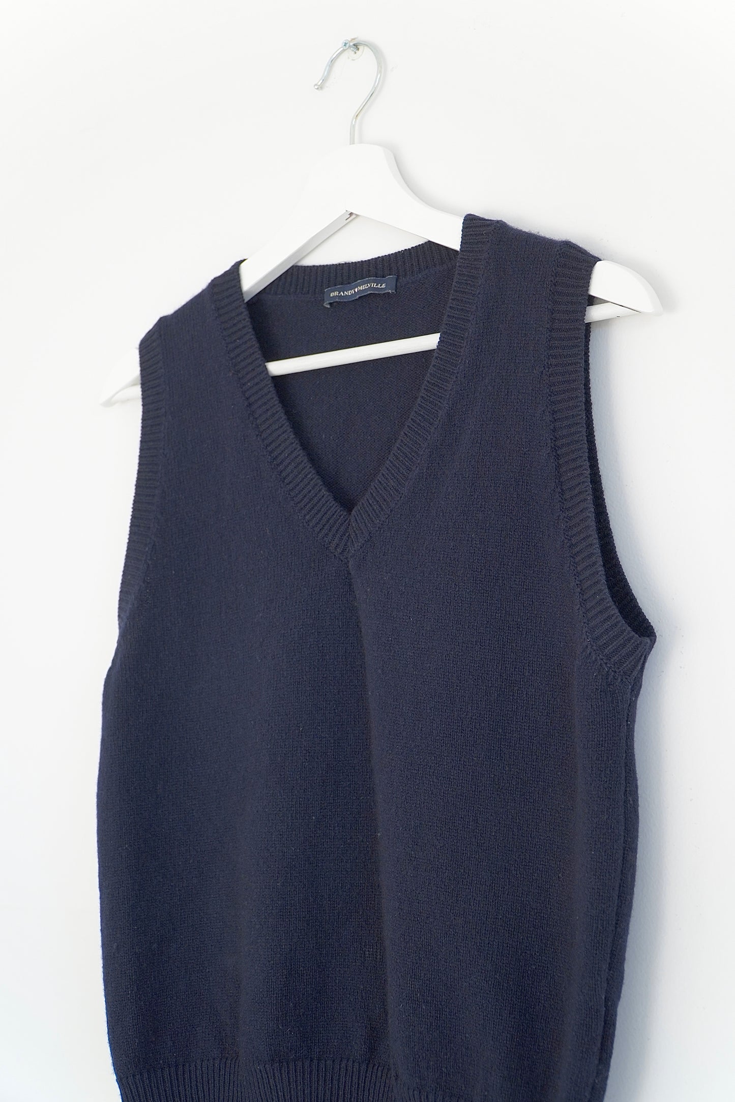 Brandy Melville Navy Wool Knit Sweater Vest (O/S)