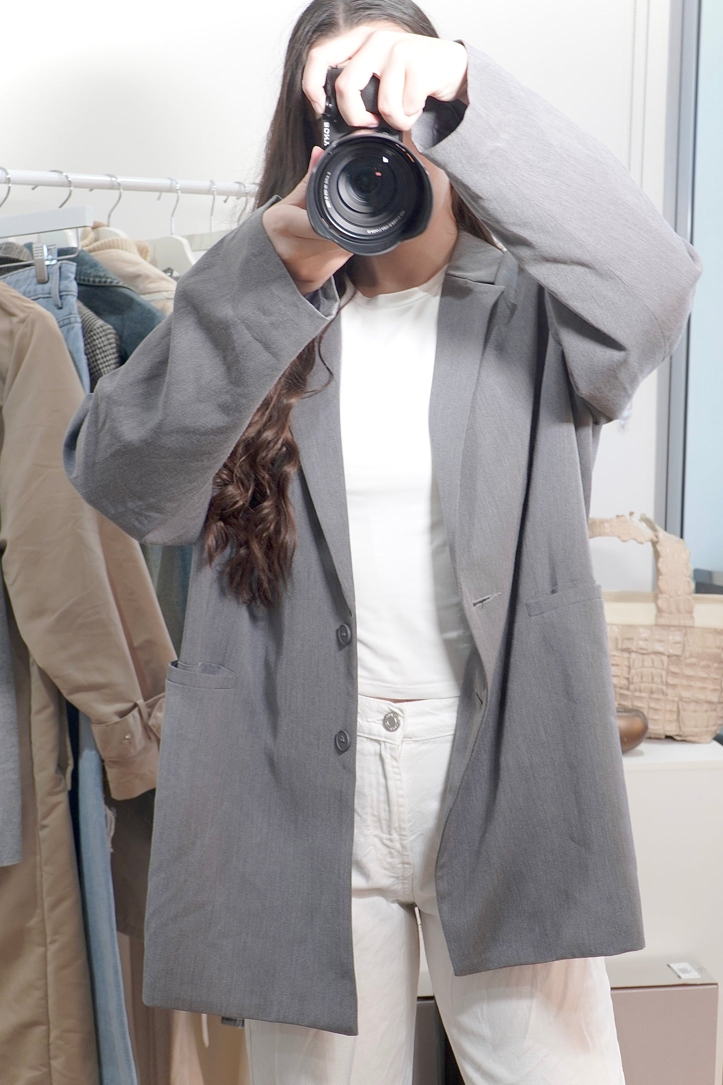 Charcoal Grey Oversized 'Ashwood' Suit Blazer (M/L)