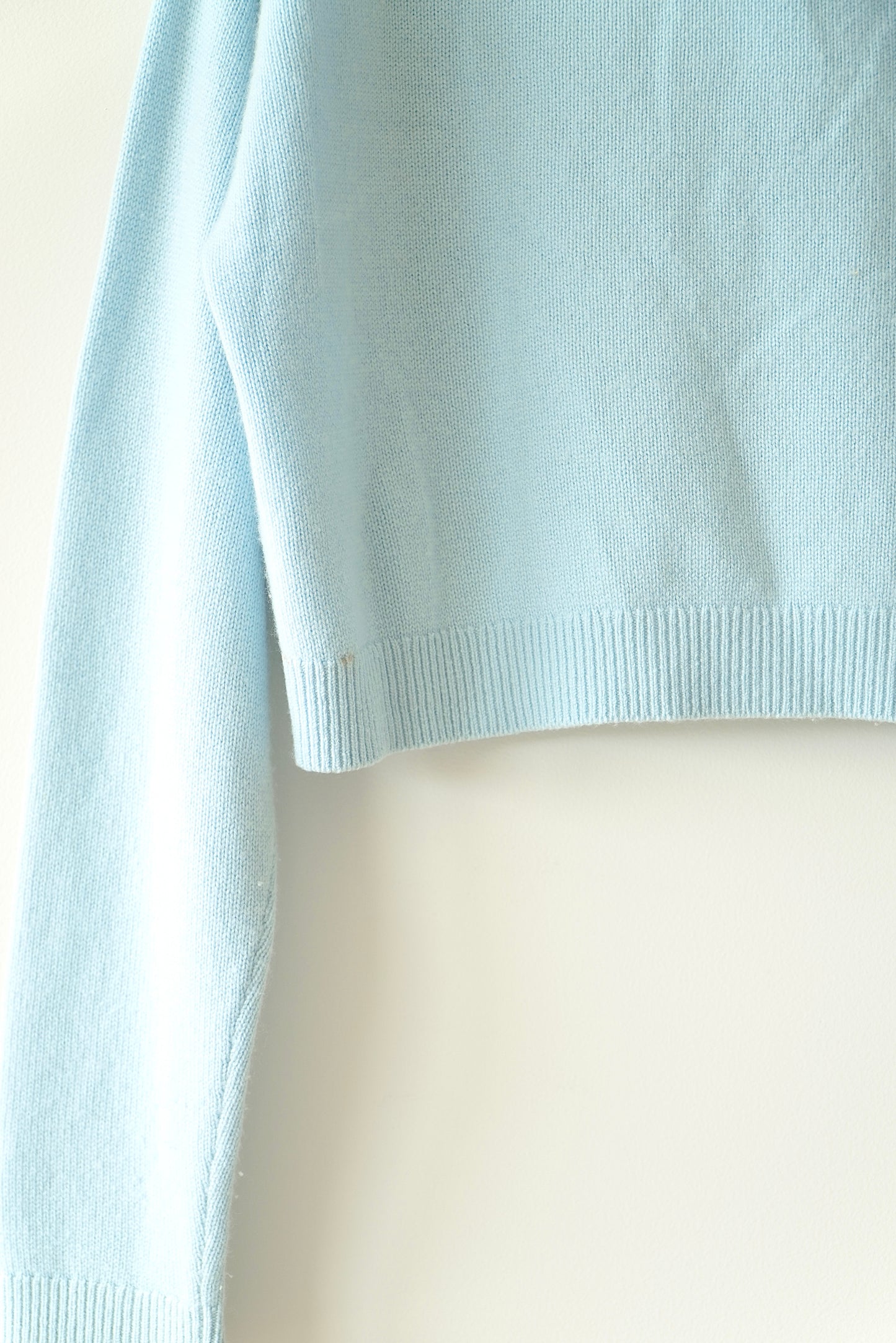 Scanlan Theodore Blue Cashmere Cropped Button Up Cardigan (S)