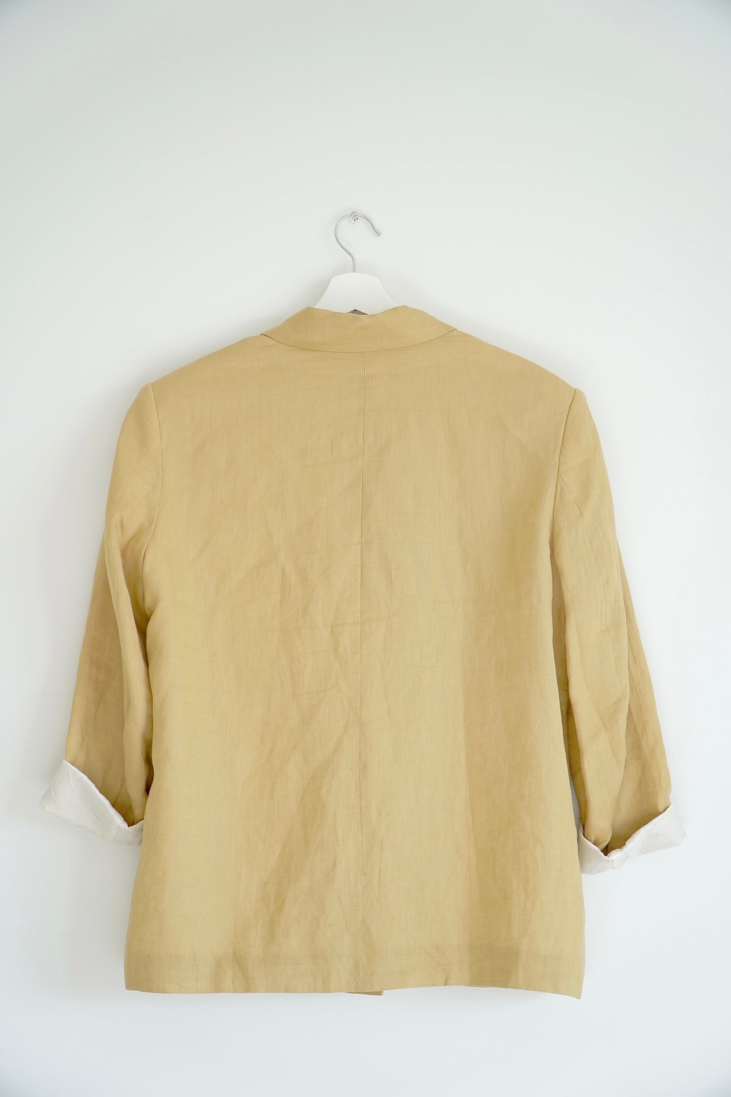 Zara Dusty Mustard Linen Suit Blazer (XL)