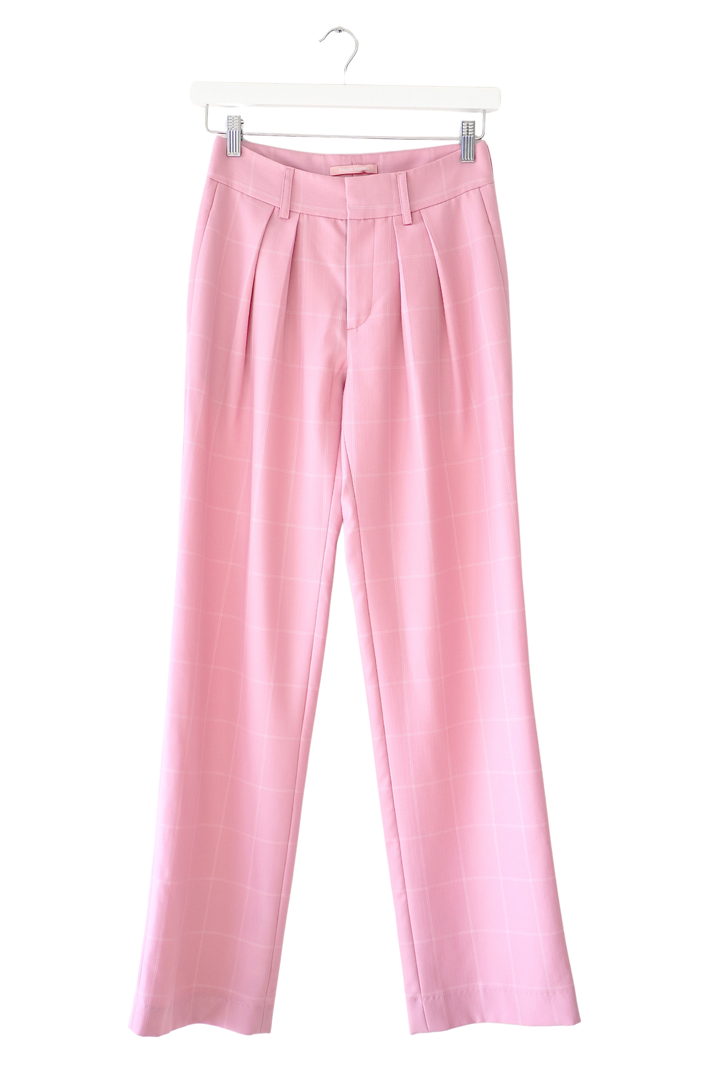Maggie Marilyn Baby Pink Check 'Bobbi' Boyfriend Trousers (6 Au)