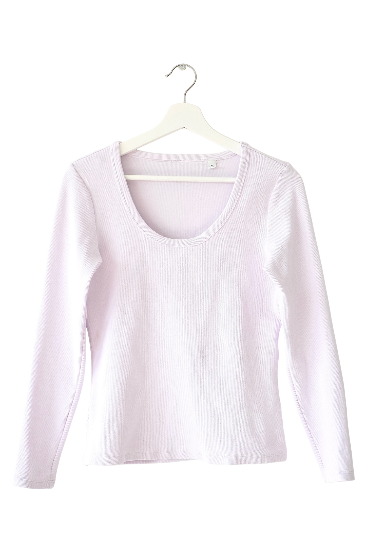 Country Road Violet Fitted Rib Long Sleeve Cotton T-Shirt (M)