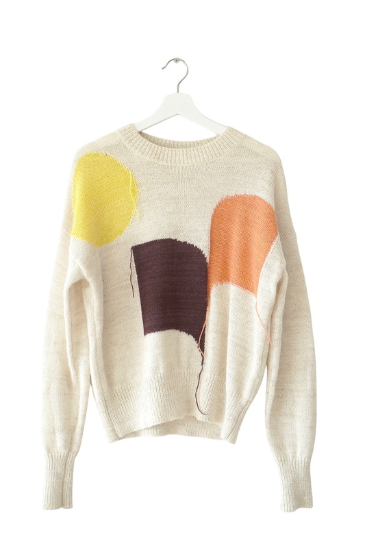 Isabel Etoile Marant Colourful Frayed Alpaca Blend Sweater (36)